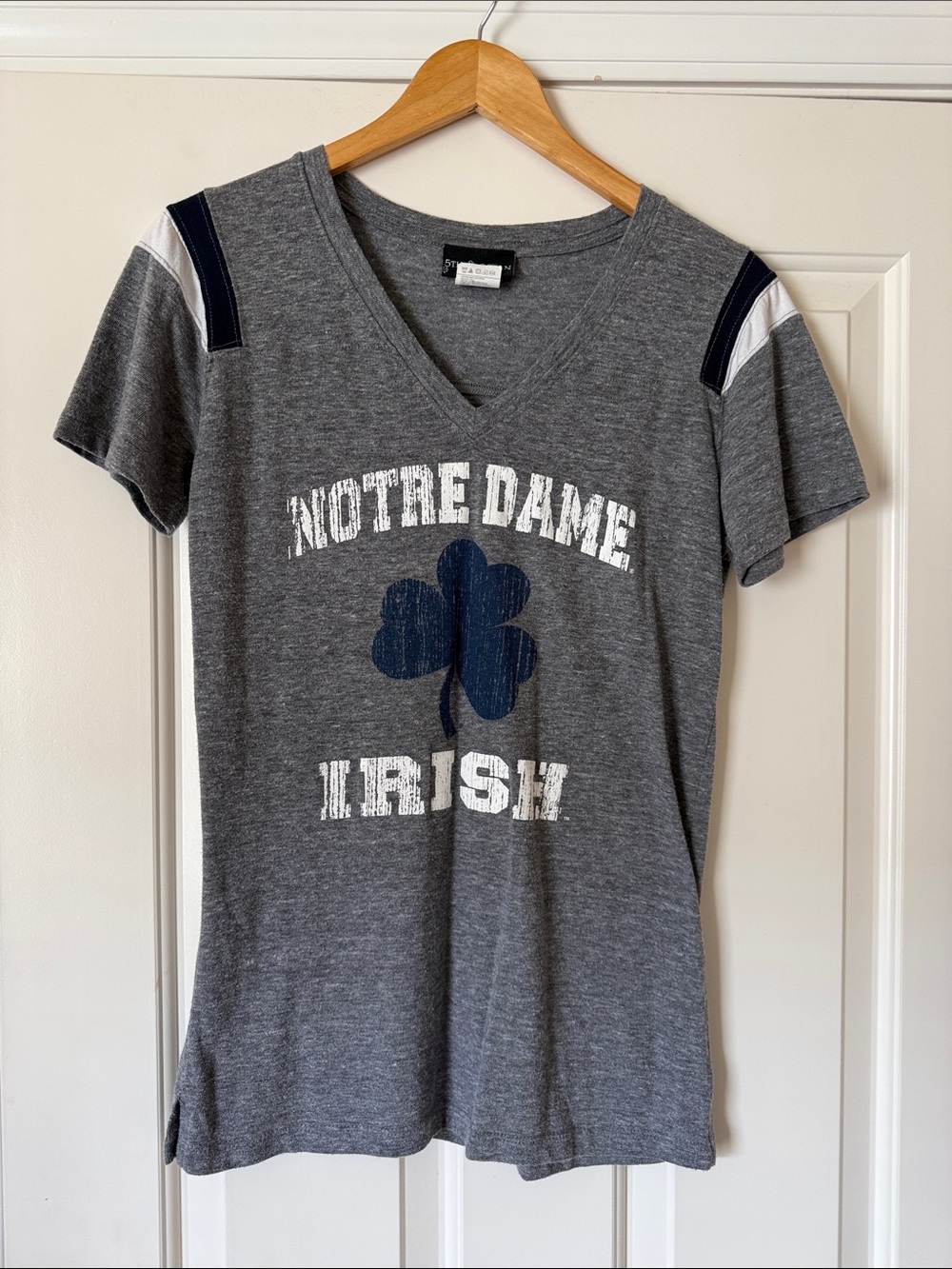 Notre Dame Irish Women's Gray V-Neck T-Shirt